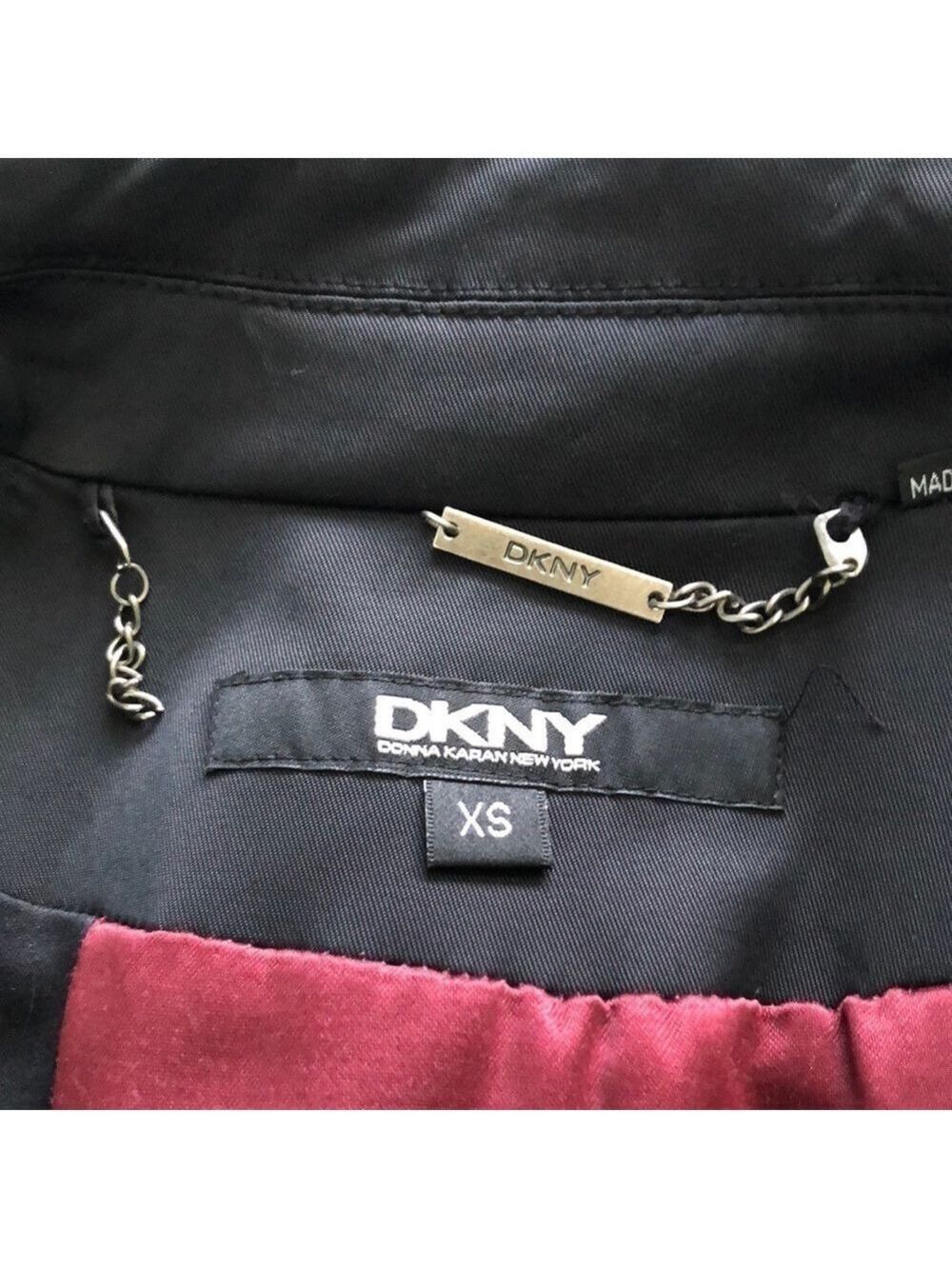 DKNY Double Breasted Belted Trench Coat Black Size XS - Picture 5 of 16